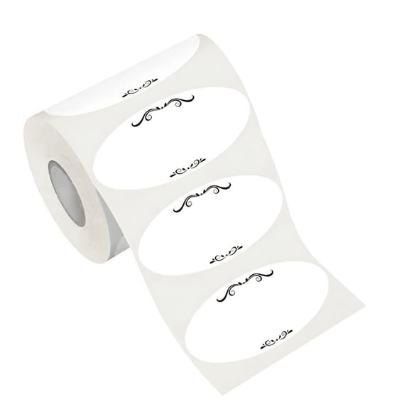 CCOCC 300Pcs Removable Freezer Labels Jar Canning Labels Stickers, 1 x 2 Inch Self-Adhesive Oval Food Storage Stickers, Bottle Labels for Cosmetic Handmade Gifts Mason Jars, Easy Clean Leaves