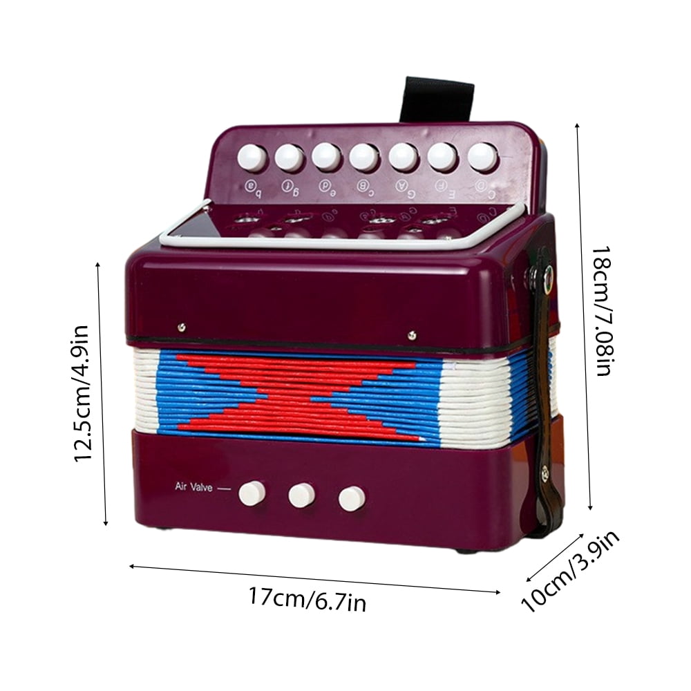 accordion instrument Mini 7 key 2 bass Accordion Lightweight Portable Musical Instrument for Beginners Christmas ABS Material Hand eye Coordination Stage Performance