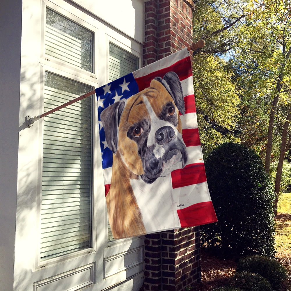 USA American Flag with Boxer Flag Canvas House Size