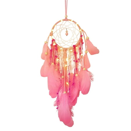 

WEPRO Hand made Dreamcatcher Feathers Night Light Car Wall Hanging Room Home Decor