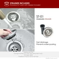 thumbnail image 5 of Stylish Dual Mount 22" Gray Composite Granite Single Bowl Kitchen Sink with Strainer S-822L, 5 of 14