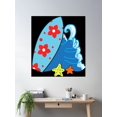 thumbnail image 2 of Blue Ocean Waves Poster Wall Art, Modern Wall Decor For Living Room Bedroom, 24x36 UNFRAMED, 2 of 3
