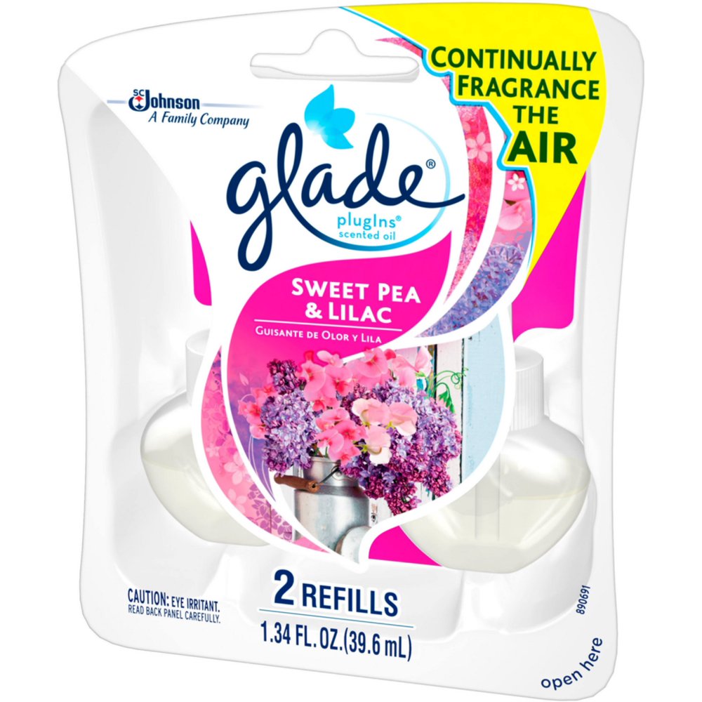 2 Pack Glade Plug Ins Scented Oil Air Freshener Refill, Sweet Pea