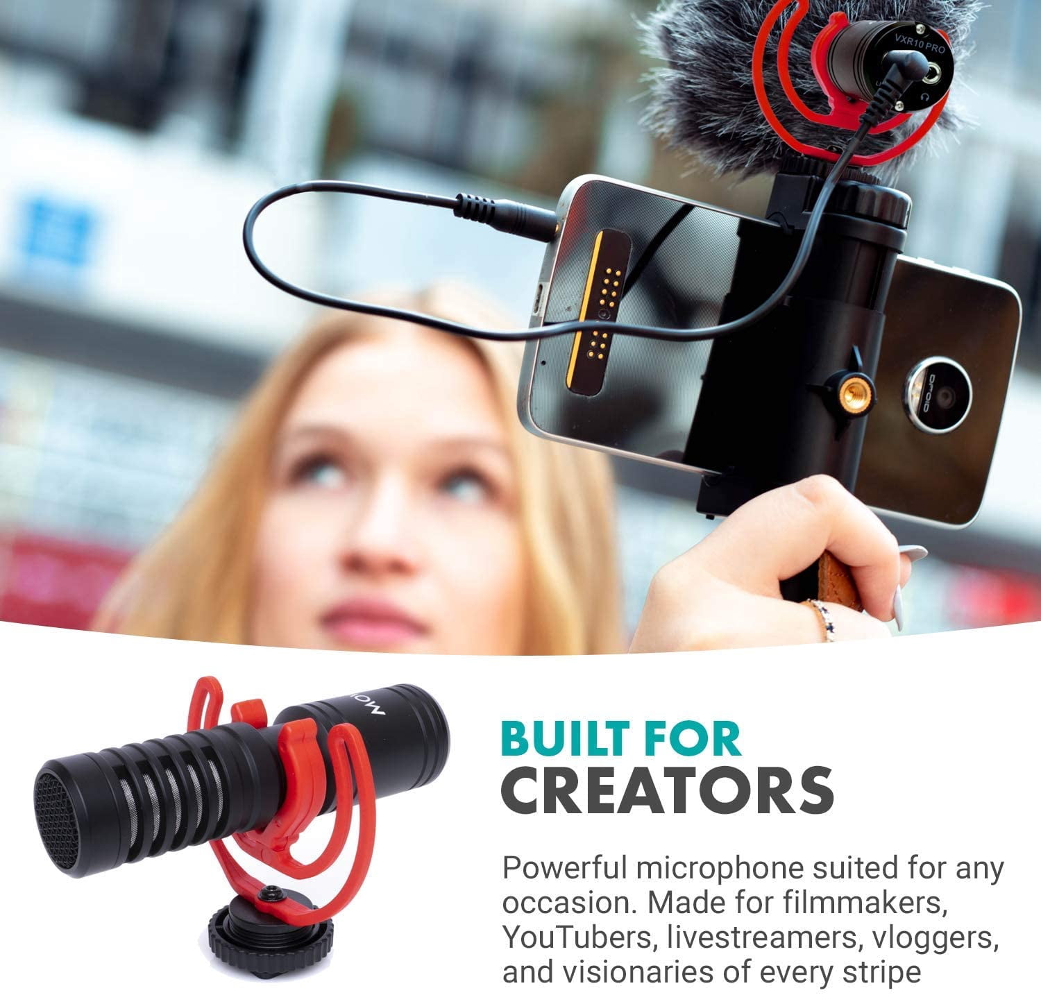 Movo 10pro Movo VXR10-PRO Supercardioid Shotgun Microphone for Cameras and Smartphones