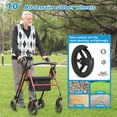 thumbnail image 5 of COSYWILL Rollator Walker with Seat,Foldable Walkers for Seniors,Mobility Walkers with 10'' Big Wheels,Adjustable Handles and Seat Height, Red, 5 of 10