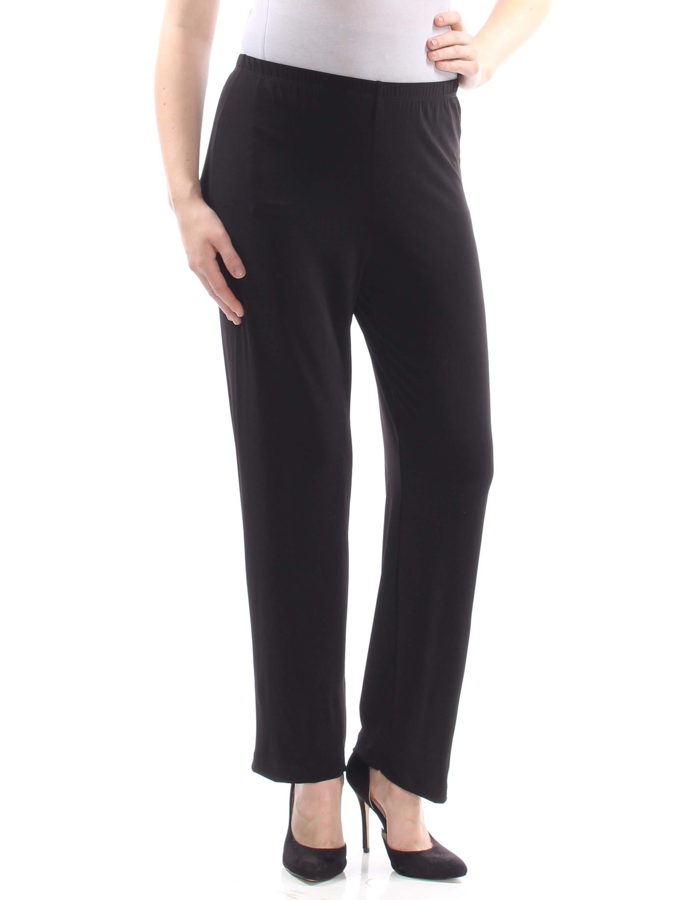 NY Collection - NY COLLECTION Womens Black Straight leg Pants Petites ...