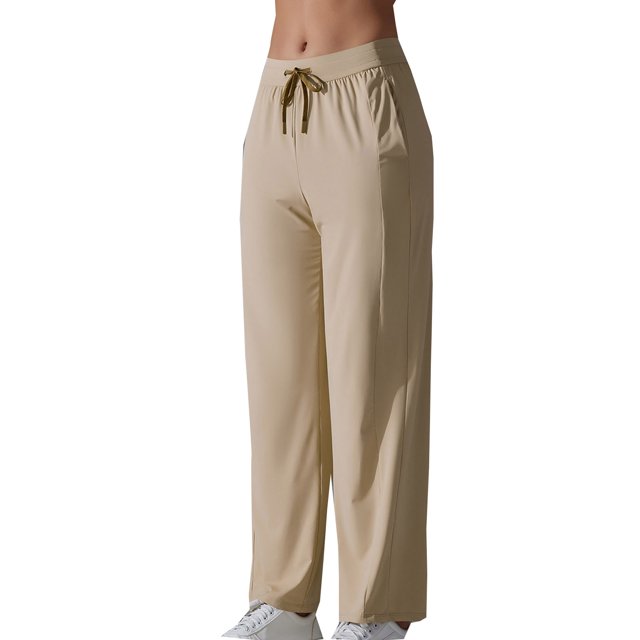 Timegard Womens Workout Pants Drawstring Trackpants Breathable Lightweight Outdoor Gym Pants with Pockets