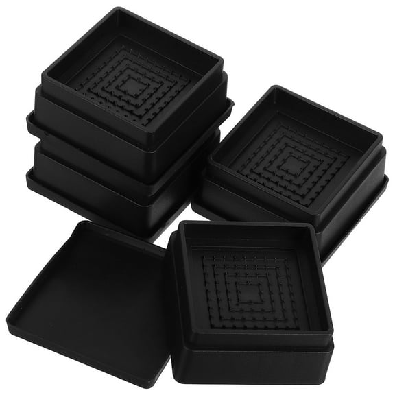 BESTOYARD 4Pcs Stackable Black Rubber Bed Furniture Risers with Nonslip Bottom for Home