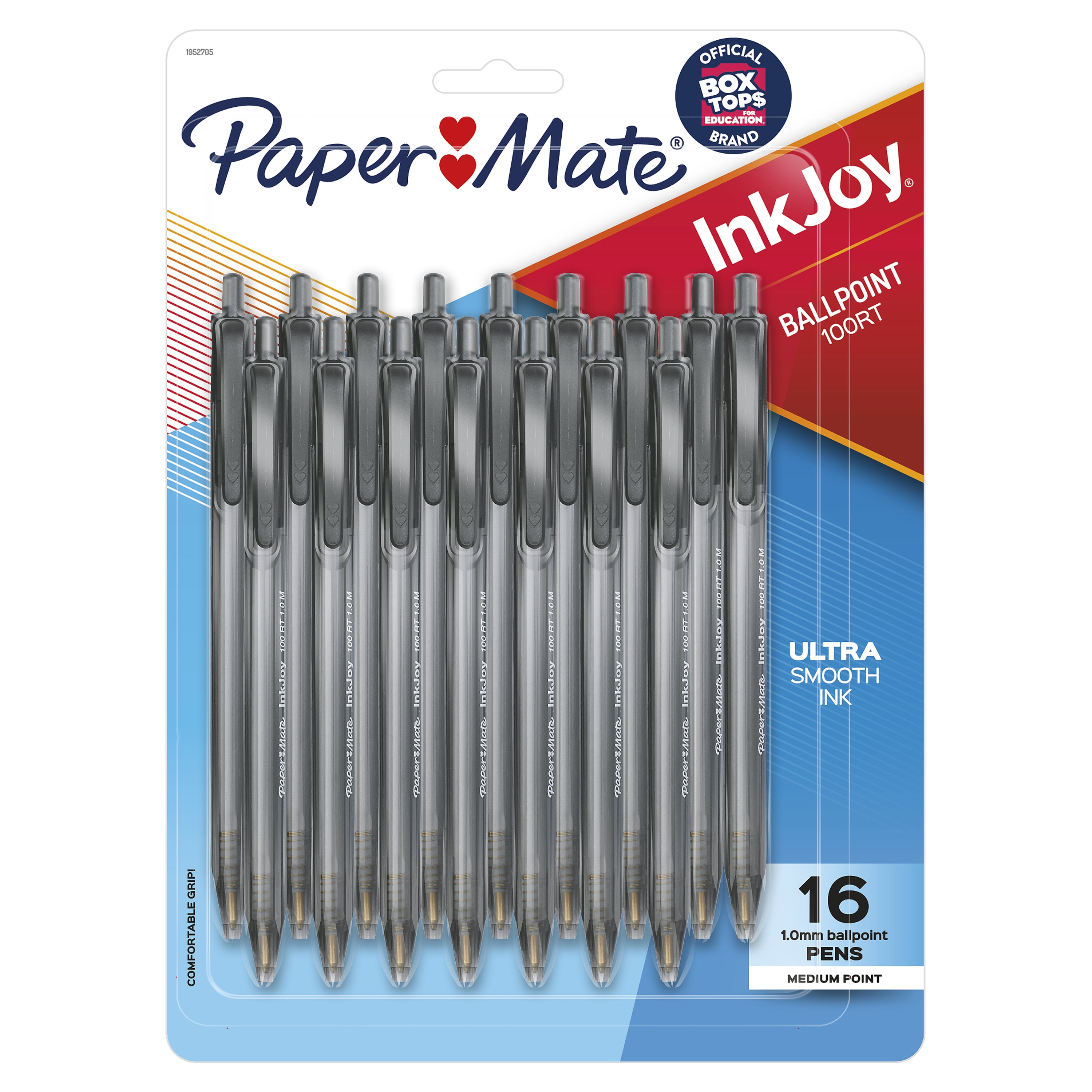 Paper Mate InkJoy 100RT Retractable Ballpoint Pens, Medium Point, Black, 16 Count