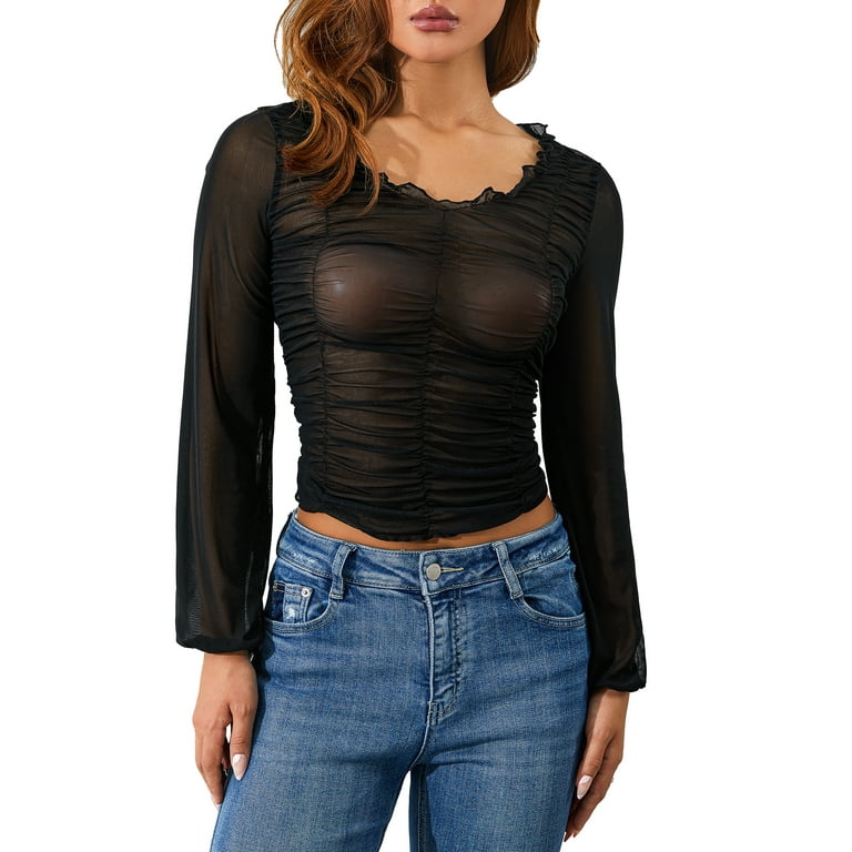 Sheer cheap fitted top