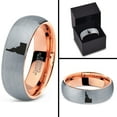 thumbnail image 4 of Tungsten Idaho The Gem State Band Ring 7mm Men Women Comfort Fit 18k Rose Gold Dome Brushed Gray Polished, 4 of 4