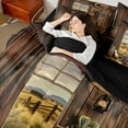 thumbnail image 4 of Manfei Western Theme 7-Piece Bedding Comforter Set for Female Men,Music Guitar King Bedding Sets,Rustic Retro Farmhouse Ultra Soft Bed Sheets,Luxury Bedroom Decor,Reversible, 4 of 8