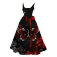 thumbnail image 1 of Robe Décontractée pour Femmes Halloween pour Femmes Tunique Évasée Élégante Sans Manches Robe d'Invité de Mariage avec Imprimé, 1 of 3