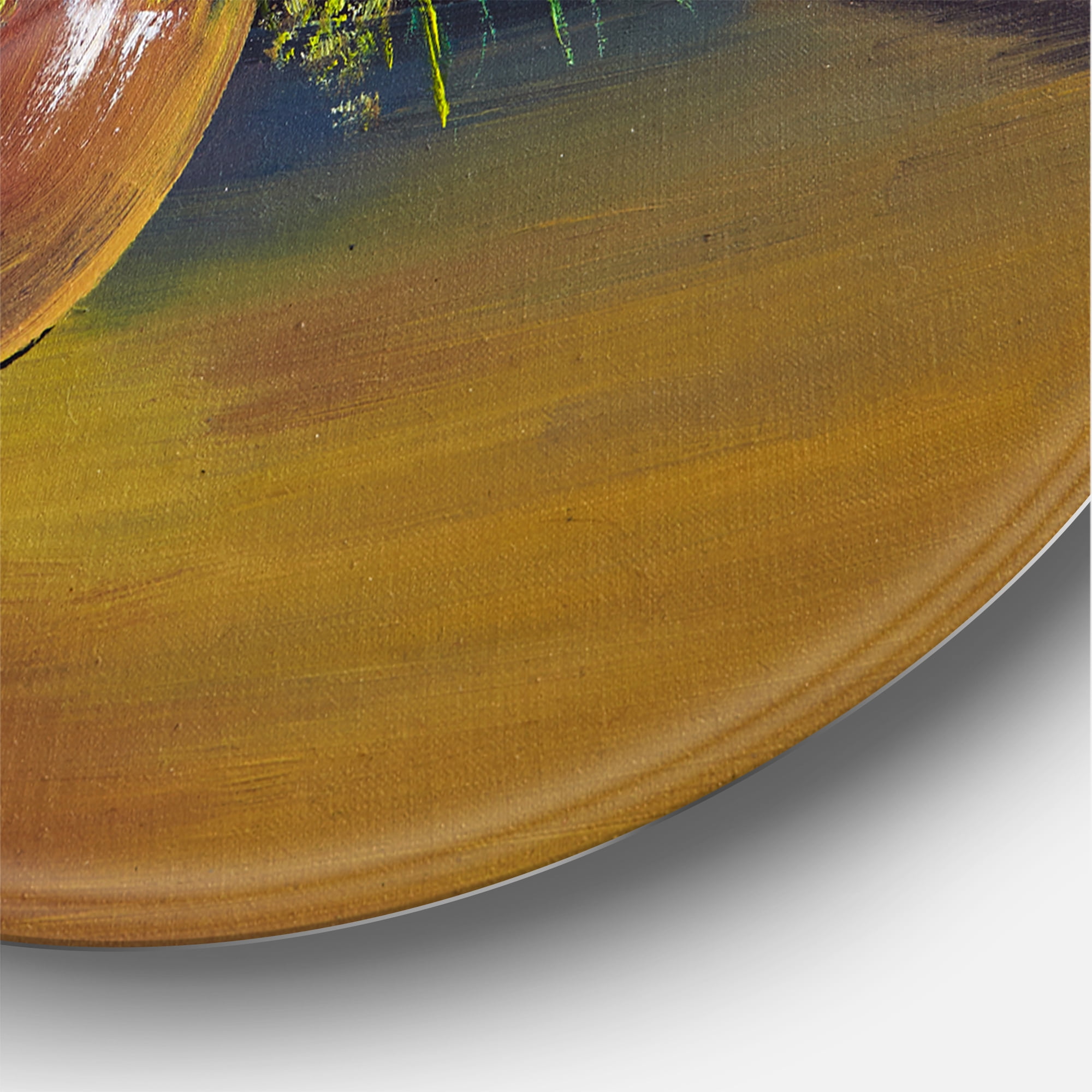 Designart 'Still Life A Bouquet Of Blue Wildflowers In Vase' Traditional Circle Metal Wall Art 11x11 - Disc of 11