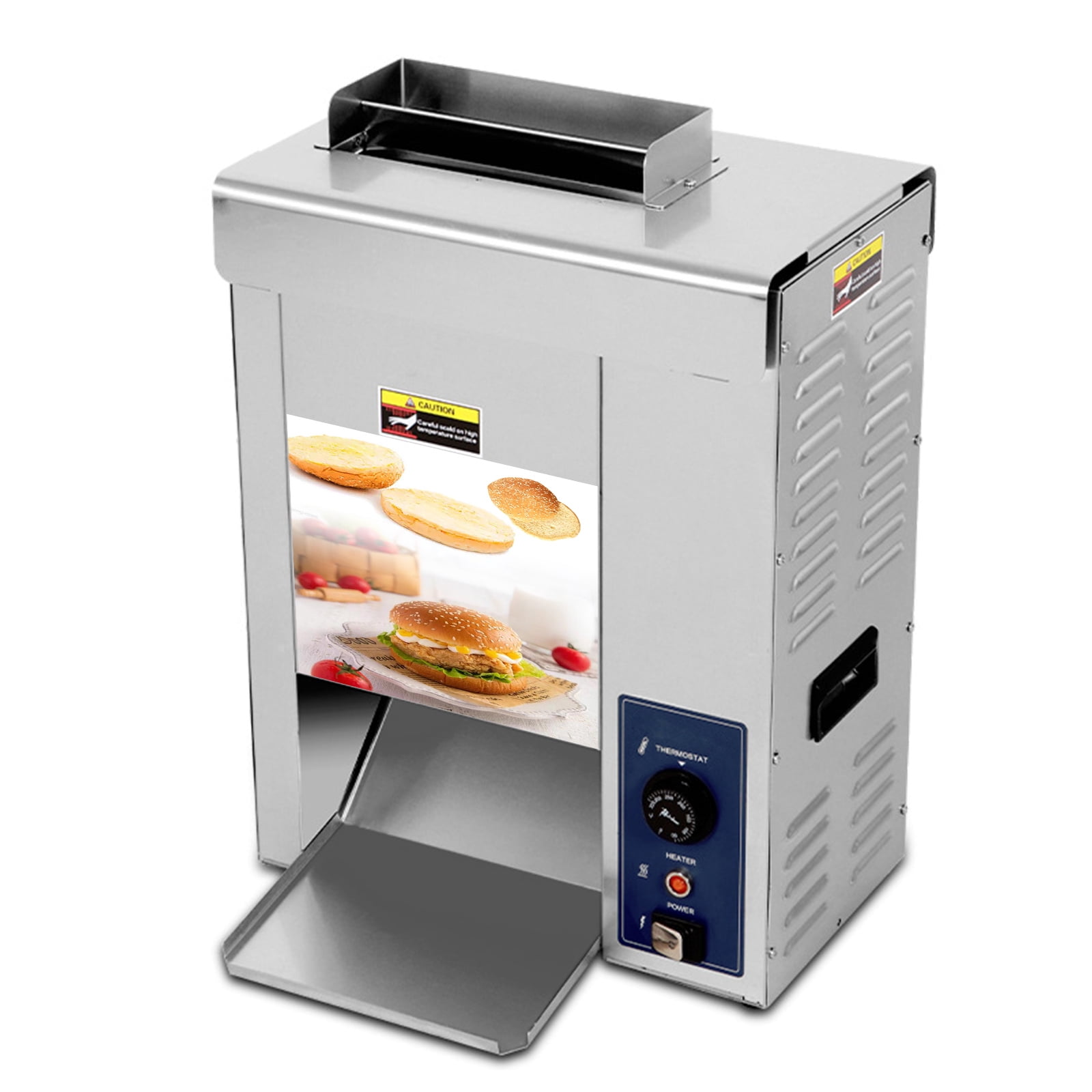 Kolice Commercial Automatic Chain Type Bun Toaster, Burger Machine, Toast/Bun/Bread Baking Heating Machine, Temperature Adjustable, Thickness Adjustable