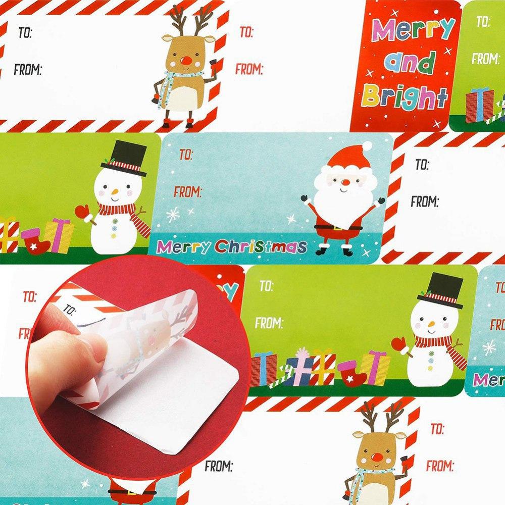500 Christmas Stickers Roll - 4 Santa Claus Designs For Holiday Decorating