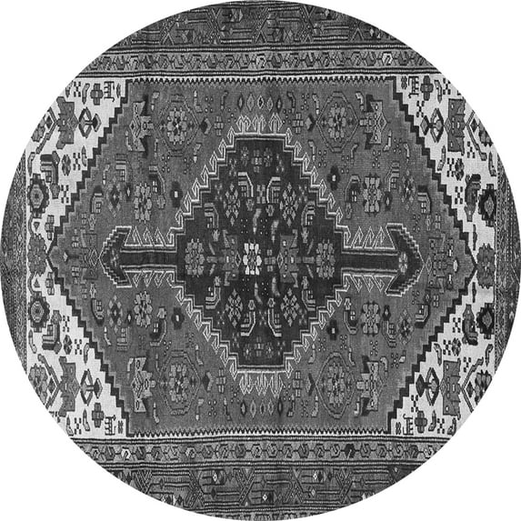 Ahgly Company Indoor Round Persian Gray Traditional Area Rugs, 4' Round