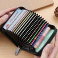 thumbnail image 3 of Leather Credit Card Holder Zipper Wallet With 18 Card Slots, Small Card Case for Women or Men Accordion Wallet with Zipper, 3 of 8