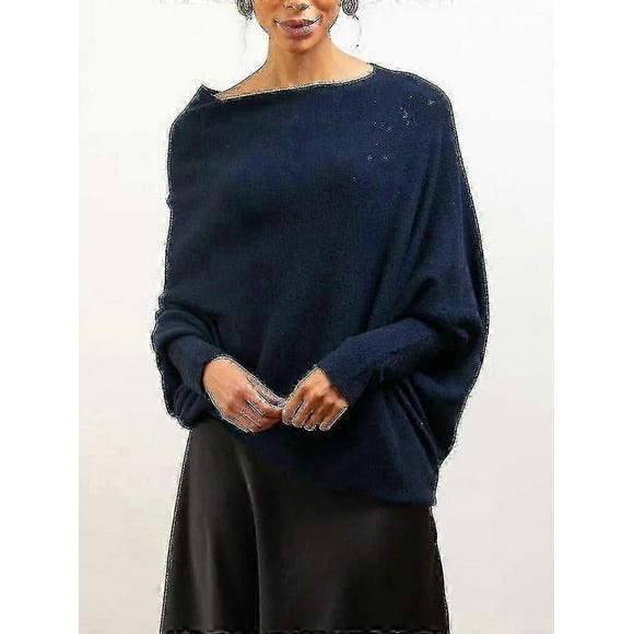 Asymmetric Draped Jumper, A Jumper As Ultra Soft As The Ladies Sleeve Slouch Batwing Plain Soft Knitted Jumper