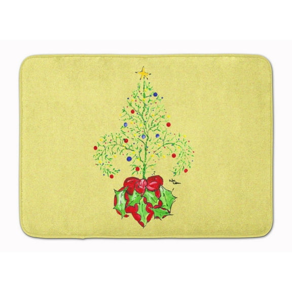 Christmas Tree Fleur de lis Machine Washable Memory Foam Mat
