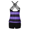 thumbnail image 2 of Akiihool Swimsuit Women Women's Ruched High Waist Bikini Top Tummy Control Plus Size Swimwear(Purple,S), 2 of 5