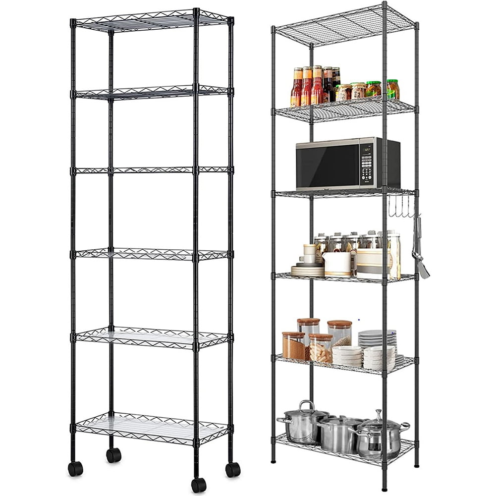 6 tier storage shelf, wire organizer shelf for garage, kitchen