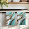 thumbnail image 7 of Turquoise Marble Kitchen Towels Set of 4, Modern Abstract Gold Stripes Art Absorbent Dish Towels for Kitchen, Microfiber Hand Towel, Quick Drying Tea Towel for Cleaning Decorative Dishcloths, 7 of 7