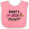 thumbnail image 3 of Inktastic Daddys Little Cowgirl with Cowgirl Hat and Boots Girls Baby Bib, 3 of 4