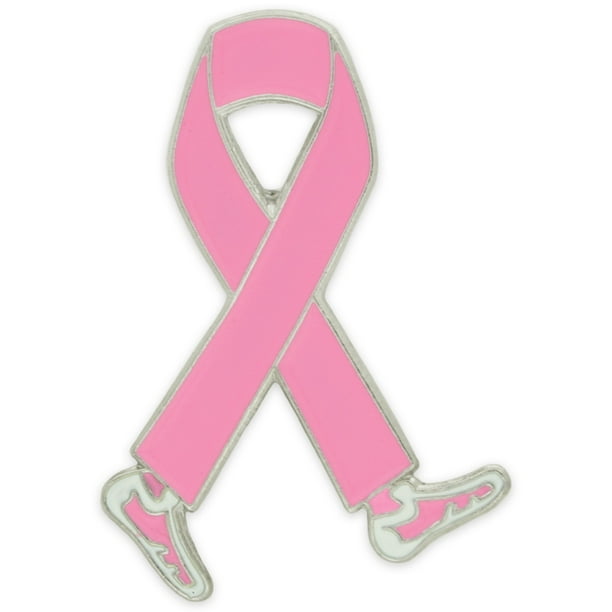 Pinmarts Pink Awareness Ribbon Breast Cancer Walk Enamel Lapel Pin