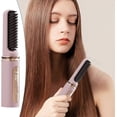 thumbnail image 2 of Cepillo alisador de pelo inalámbrico con calor ajustable, recargable por USB, 2 en 1, ideal para viajes., 2 of 5