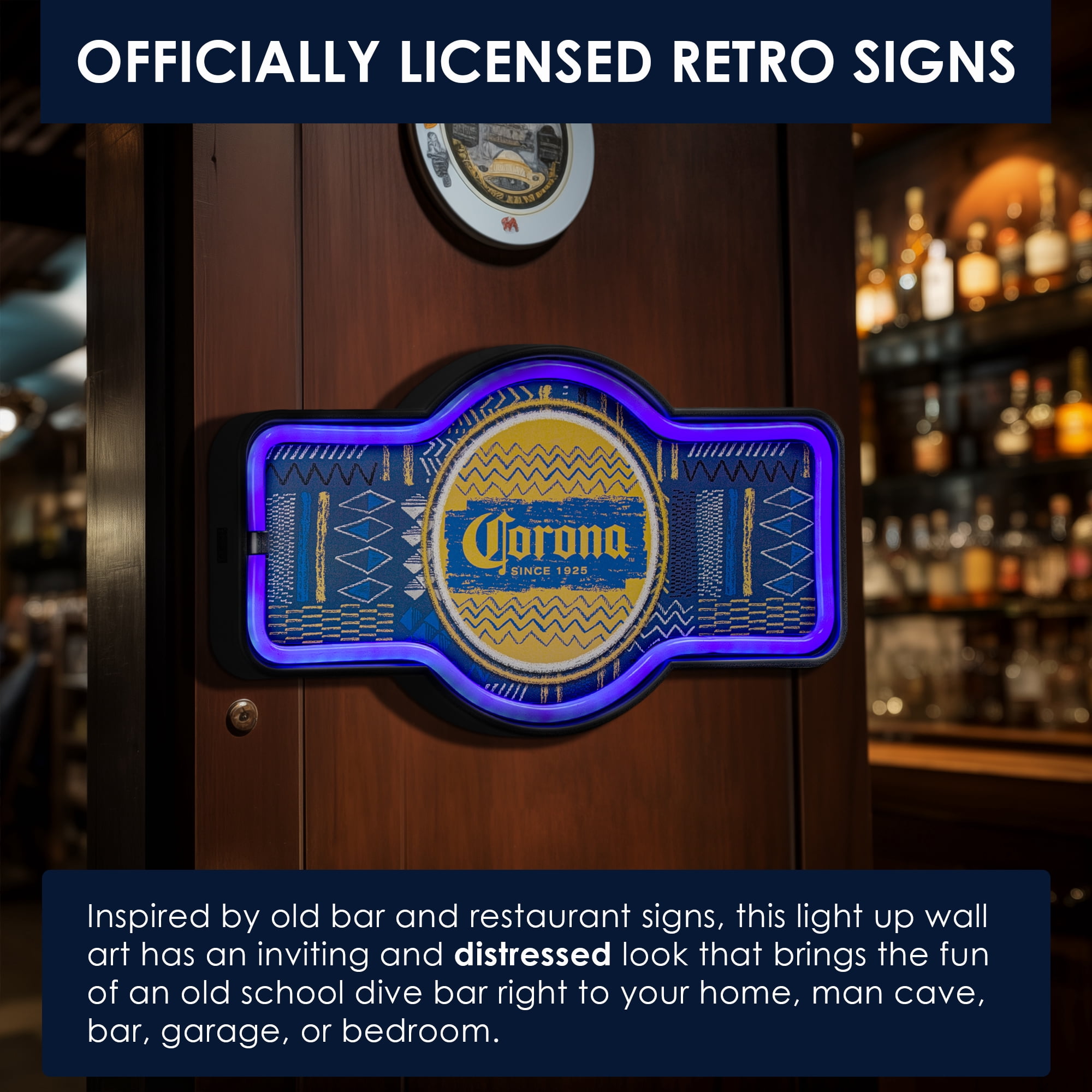 American Art Decor Corona Beer LED Neon Light Sign Wall Decor , Multi-color - 9.5" H x 17" L x 1.5" D