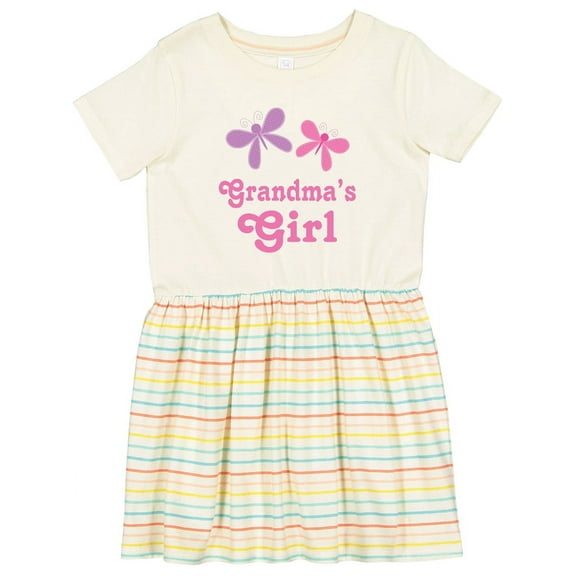 Inktastic Grandma's Girl Grandchild Butterfly Girls Toddler Dress