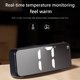 thumbnail image 3 of Reloj Despertador Digital DQrwqpou Temperatura Fecha 12/24H Escritorio Espejo Blanco Negro, 3 of 7