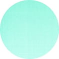 thumbnail image 1 of Ahgly Company Indoor Round Solid Turquoise Blue Modern Area Rugs, 4' Round, 1 of 4