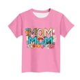 thumbnail image 4 of Zpanxa T-Shirts pour Tout-Petites Fille Imprimé Fête des Mères Col Rond Manches Courtes Haut Polyester Spandex 9-10 Ans, 4 of 5