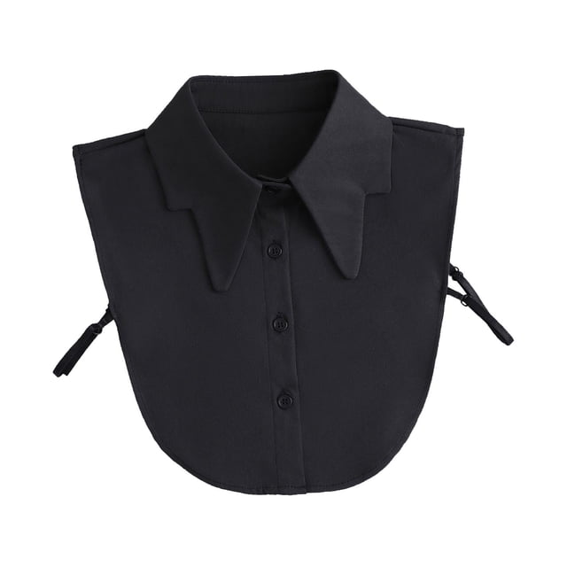 Cuello de media camisa negro Cómodo Fácil de usar Cuello simulado, Elegante cuello desmontable para niñas Suéteres Accesorios de vestir Camiseta Zulema Cuello simulado desmontable.