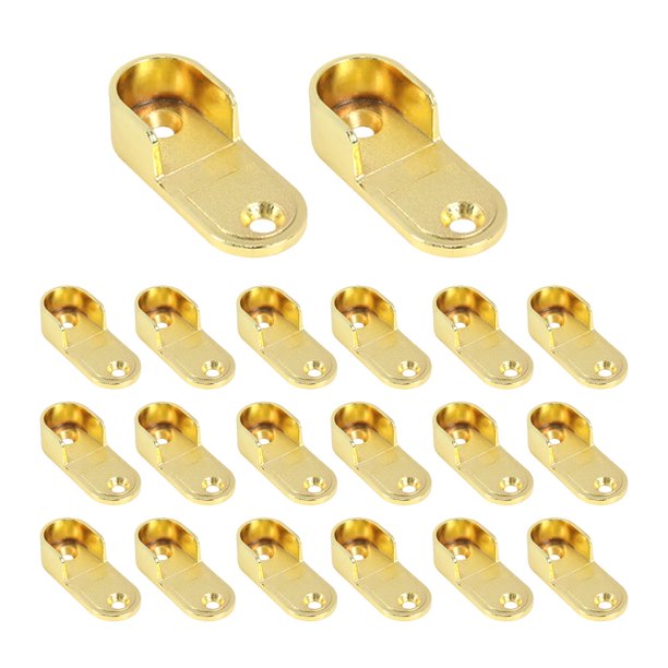 Coshar 20 Piezas Soportes Ovalados Para Extremos De Varillas De Armario, Soportes Para Varillas De Armario, Aleación De Zinc, Diámetro Interior De Varilla De 16Mm/0,63 Pulgadas, Dorado