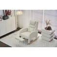 thumbnail image 5 of Nursery Rocking Chair Cotton Linen Fabric Adjustable Footrest Sturdy Construction - Comfortable Seating for Home Relaxation, 5 of 18
