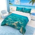 thumbnail image 3 of Manfei Underwater Wave Queen Comforter Set for Kids Boys and Girls, Coastal Ocean Print Bedding Comforter Set, Reversible 3 Pieces, 1 Comforter and 2 Pillowcases, 3 of 6