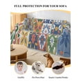 thumbnail image 4 of Vintage Mediterranean Couch Cover for Dogs, Blue and Yellow Tiles Texture Washable Sofa Covers Slipcover for Pets Dogs Futon Cover, Couch Recliner Covers, Oversized Chair Slipcover 71"x91", 4 of 9