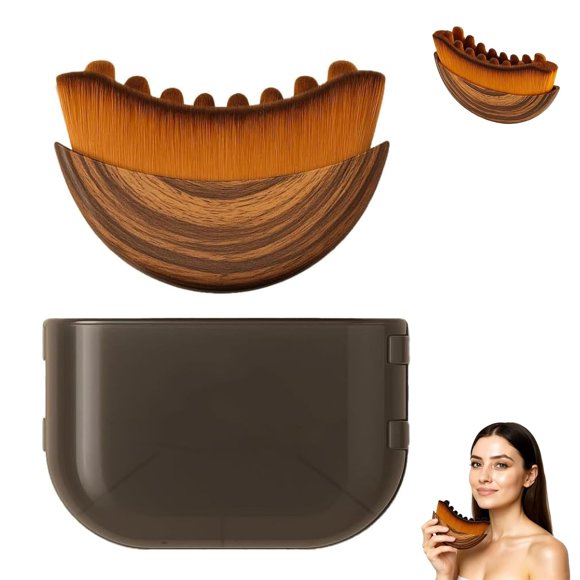 Contour Face Brush for Chin & Jawline Sculpting, Dry Facial Massage Tool for All Skin Types, Gentle At-Home Beauty Tool