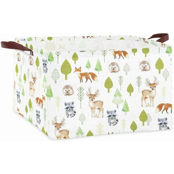Rectangular Storage Basket Collapsible Toys Bin Animal Toy Storage Basket Fabric Organizer Bin Closet Shelf Baskets