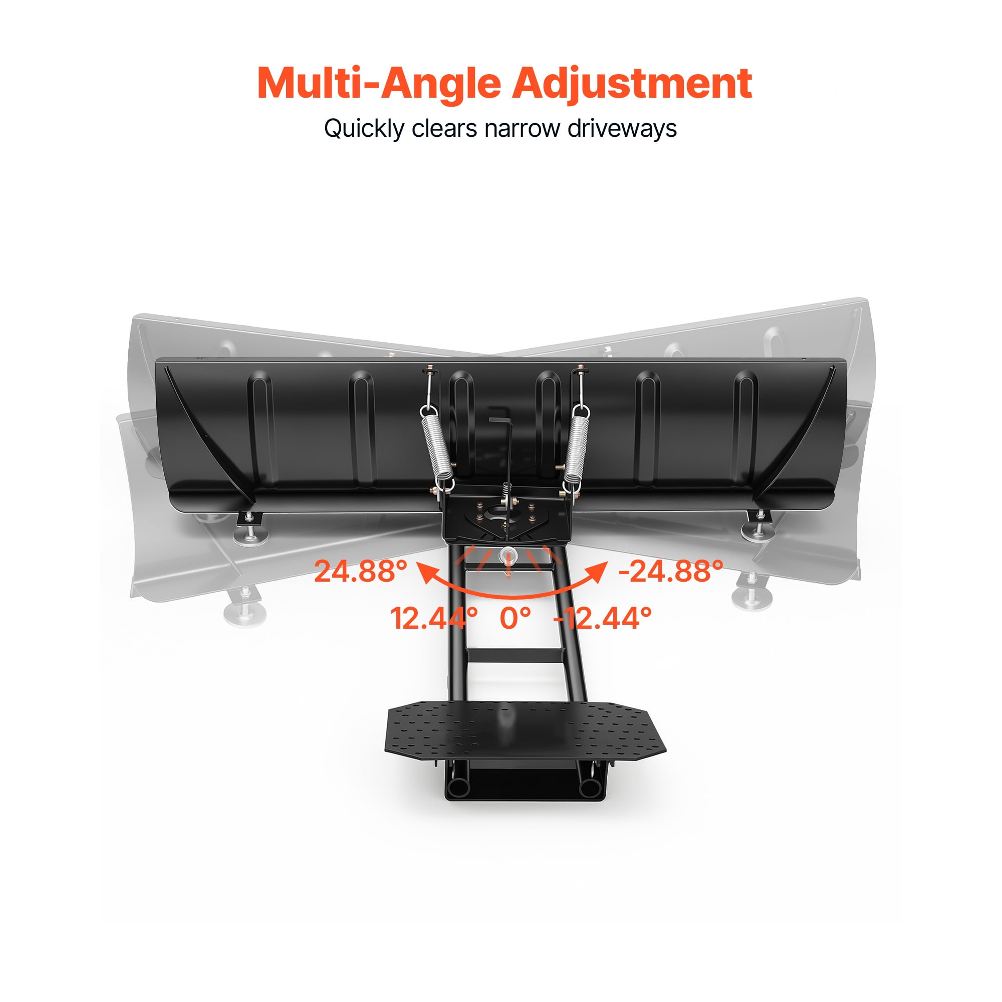 KFFKFF 60-Inch Snow Plow Kit with Universal Attachment, Adjustable Height and Angles, Quick Detach System, Durable Steel Blade for Efficient Snow Removal on ATVs and UTVs