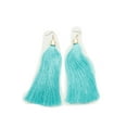 thumbnail image 4 of Women Fashion Jewelry Earrings Set Bright Turquoise Teal Blue Long Fringe Tassel, 4 of 6