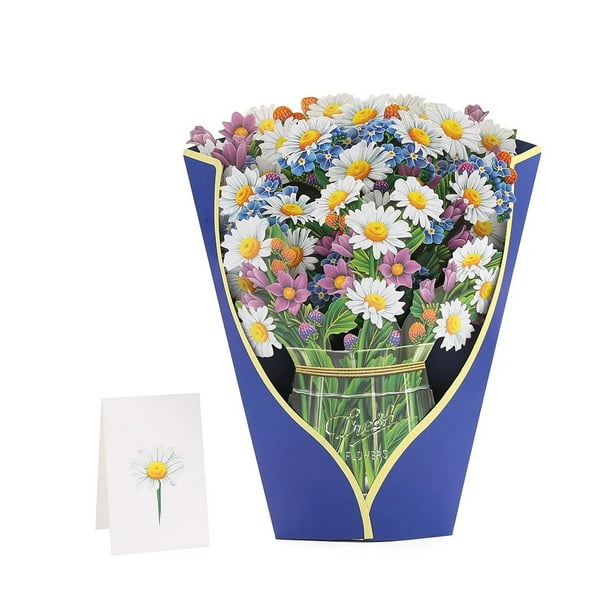Ramo de flores Pop-Up, tarjeta de felicitación para el día de la madre, cumpleaños, boda, aniversario, lirio, tulipán, girasol