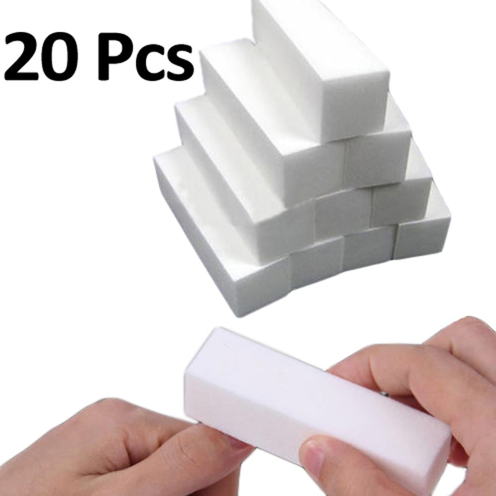 20 White Nail Buffer Block, 4 Way white nail file block, Files Grit