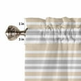 thumbnail image 5 of Khaki Stripes Kitchen Valances for Windows 60x18 Inch Kitchen Curtains Valances Rod Pocket Modern Minimalist Horizontal Ombre Lines Bathroom Window Valances for Window Treatment Decor, 5 of 6