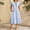 Sky Blue, variant on Morttic Women's Short Sleeve Contrast V-Neck Dress – Flowing A-Line with Pockets, Ideal for Casual Outings Green，M