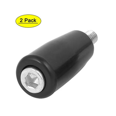 

Milling Machine Plastic Handle Revolving Hand Grip Black M6 Male Thread 2pcs