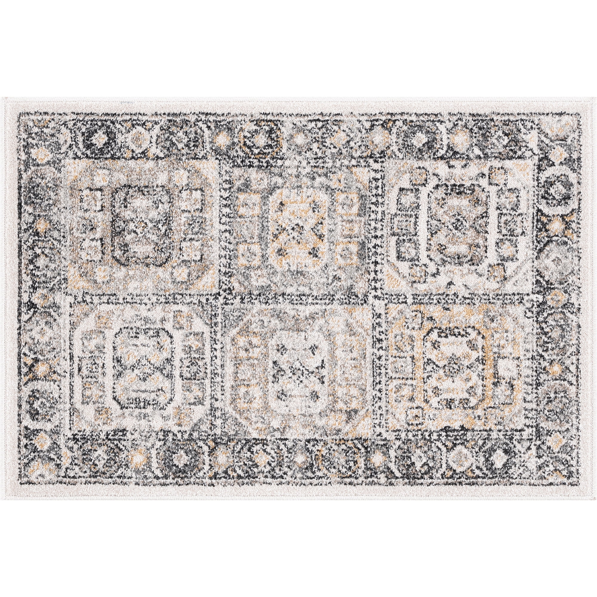 Bliss Rugs Magic Traditional 2' x 3' Cream and Gray Indoor Area Rug